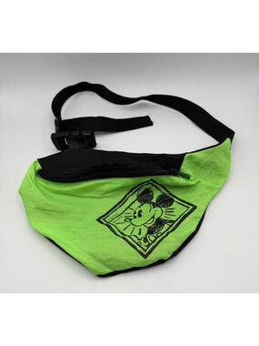 Disney Mickey Fresh Mouse Vintage Neon Green and Black Fanny Pack